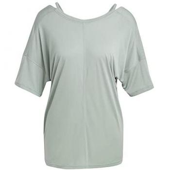 Adidas Damen Yoga Oversized T-Shirt in Silbergrün, Größe L