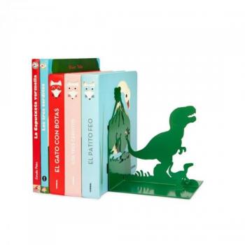 Sujeta Libros de Metal Verde Jurassic Inspirado en Dinosaurios Balvi