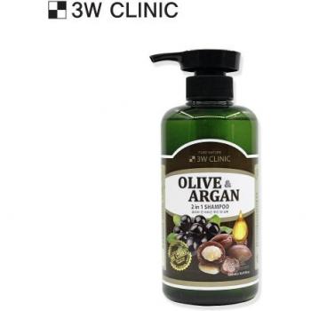 Shampoo 3W Clinic Olio d’Oliva & Argan 2‑in‑1 500 ml