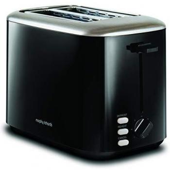 Morphy Richards 222064 Equip 2 Slice Toaster Black Defrost & Reheat Settings K23