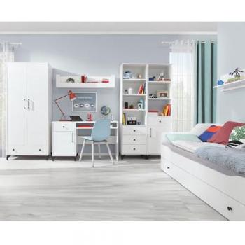 Lomadox Jugendzimmer-Set BEND-133, 7-tlg, Bett 90x200cm, weiß