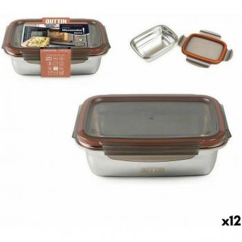 Fiambrera de Acero Quttin 1L, Forma Rectangular – Caja de 12