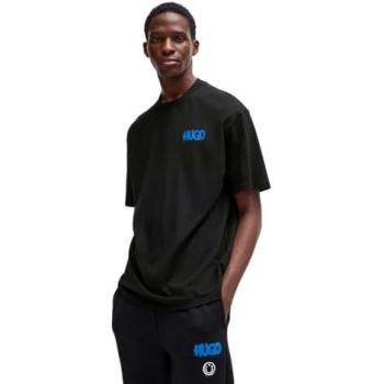 Hugo Blue Oversized T-Shirt mit Label-Print Modell 'Nimayliti', Größe L