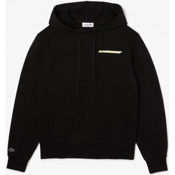 Felpa Lacoste Donna 40 Cappuccio Nero Giallo