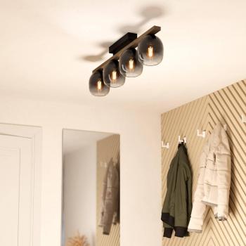 EGLO Filago Ombre Glass 3 Light Flush Ceiling Light Brown