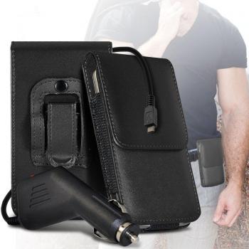 Black PU Leather Belt Clip Flip Case for KINGZONE Z1 Plus Mobile Phone