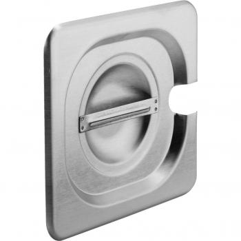 Edelstahl GN-Deckel 1/6 mit praktischer Löffelaussparung