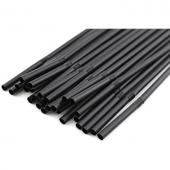 Pailles à Boire Noir Flexible – Lot 100 pièces