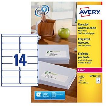 Etiquettes adresse laser recyclées Avery LR7163