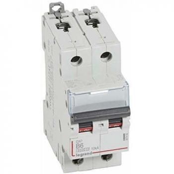 Legrand 407492 Disjoncteur DX³ 6000 10kA 2P 230V~ à 400V~ 6A courbe B