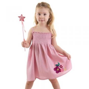 Denokids Mädchen Sommerkleid mit Blumenmuster und Trägern, 100% Baumwolle