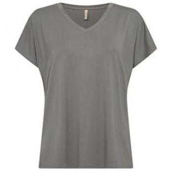 Marica V‑Nähte T-Shirt – Soyaconcept, Khaki, XL, Frauen
