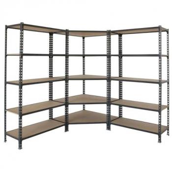Maderclick Corner Pack Etagère Légère 5/300 +2 Mader 5/300 – Antracite/Bois