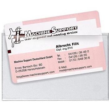 Transparente Selbstklebetaschen für Visitenkarten, Größe: 90 x 57 mm, Packungsinhalt: 100 Stück