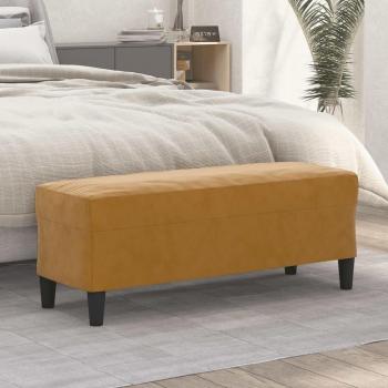 Banc d’Intérieur (Salon/Couloir) en velours marron, 100 × 35 × 41 cm – Code 349428