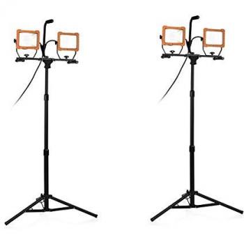 LEDProfi Baulicht 2‑Pack mit Stativ, 30 W, IP65, höhenjustierbar