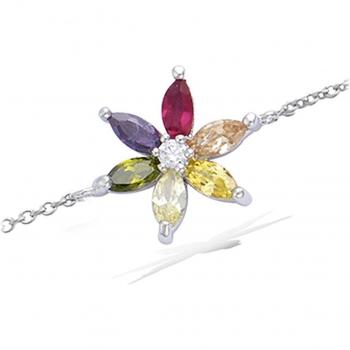 Bracciale Argento “Fiori di Cristallo” N5390 – Tesori di Lily Tutti Frutti Rhodié 15 mm