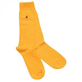 Men's Yellow Bamboo Swole Panda Loosely Fit Socks