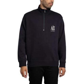 Armani Exchange 2XL Men's Chest Logo Half-Zip Sweatshirt – Navy Blue