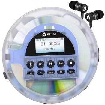 Lecteur CD mobile « Nomad‑Transparent » – batterie haute capacité et accessoires KLIM Fusion