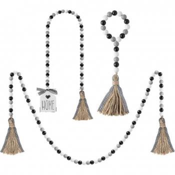 Adorno de Madera con Borlas para Decoración 11UA