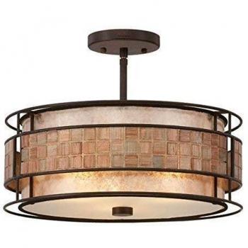 QZ‑LAGUNA SF Kupferdeckenleuchte Quoizel – 40,6 cm / 40,6 cm / 30,5 cm