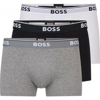Bóxer BOSS Power Logo en blanco, gris claro y negro (3 unidades)