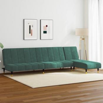 VidaXL Dual-Chair Dark Green Sofa Collection with Accent Design