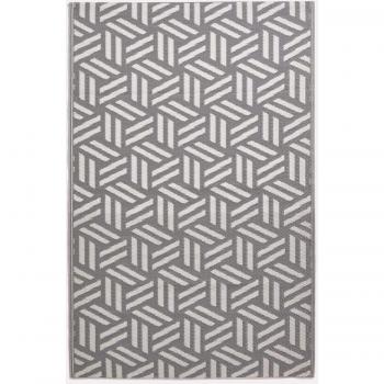 Luxury Reversible Outdoor Rug – Luna Geometric White/Grey, 240 cm