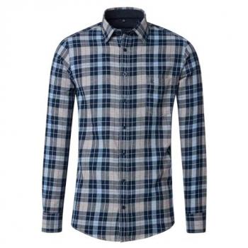 CASAMODA Herrenhemd kariert blau 4XL