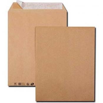 Sac-enveloppe kraft brun, format 260x330 mm, 250 unités, 90 g/m² avec bande de protection