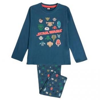 Pijama Infantil Algodón Azul Disney, Manga Larga, 159/164 cm