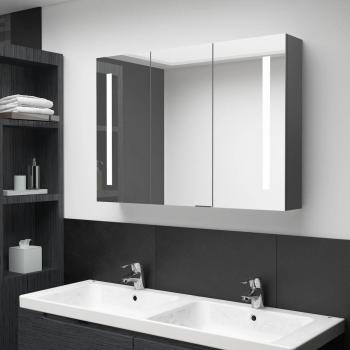 Led Bathroom Mirror Cabinet 35x5.5x24.4 Gray Vidaxl