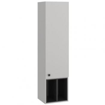 Vicco Badschrank Gerta, Grau/Schwarz, 37.5 x 150 cm mit Tür und offenen Fächern