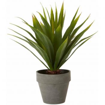 Agave Greenhouse Artificial Plant, Grey Cement Pot – Orsina