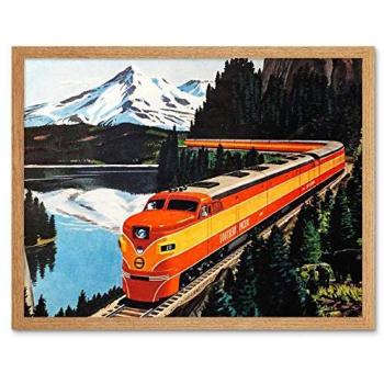 Vintage Rail & Peaks Canvas Print