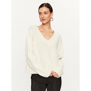 Relaxed Fit Pullover Écru von Pinko