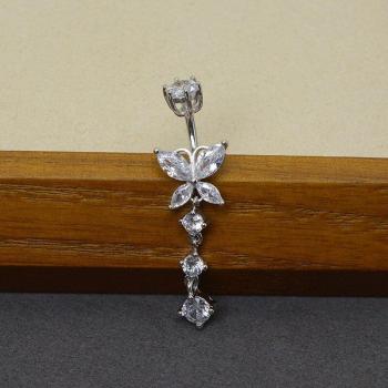 HelloLook 925 Sterling Silber Bauchnabelpiercing Zirkon für Damen