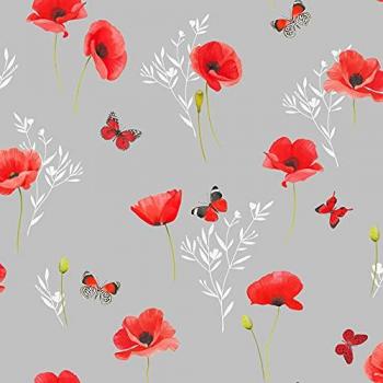 Nappe Poppy en Toile Cirée Gris 140 cm