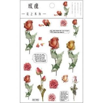 Vintage Rose PET Stickers for Scrapbook Decoration