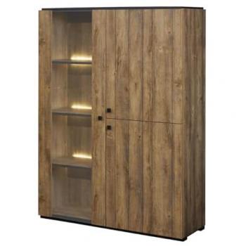 Argentier Design GLESS 1 Porte Vitrée 2 Portes Pleines Leds