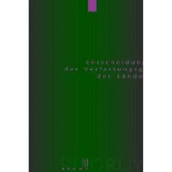 Entscheidungen der Verfassungsgerichte der Länder (LVerfGE), Band 20, Baden-Württemberg, Berlin, Brandenburg, Bremen, Hamburg, Hessen, Mecklenburg-Vorpommern, Niedersachsen, Saarland, Sachsen, Sachsen-Anhalt, Thüringen
