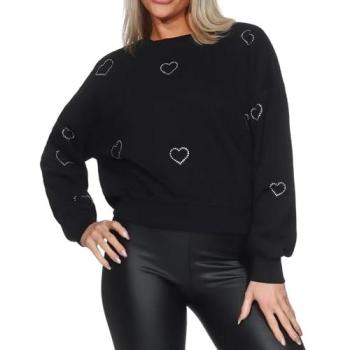 Onlberit XS Damen Sweatshirt mit Silbergold-Glitzer