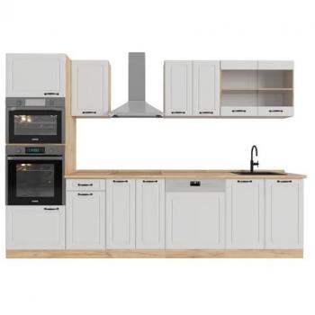 Casa di Campagna Vicco 300 cm Bianco/Quercia Dorata, Armadio Alto R-Line, PL Rovere