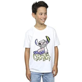 Boys’ Lilo & Stitch Ohana Street Art Tee, 3‑4 Years, White