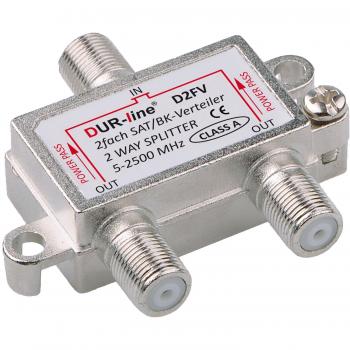 DUR-line D2FV SAT & BK-Verteiler 2-fach Splitter | DC-Durchlass, Unicable-fähig