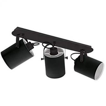 EGLO LED Deckenleuchte 33647 Villabate, 3er Spot, IP20, schwarz