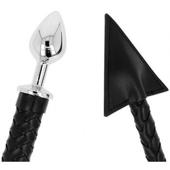 Plug Anale con Coda di Diavolo in Pelle e Metallo 7 cm