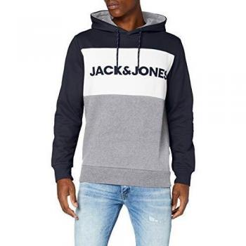 Sudadera Jack & Jones JJELOGO Blocking, Azul para Hombre