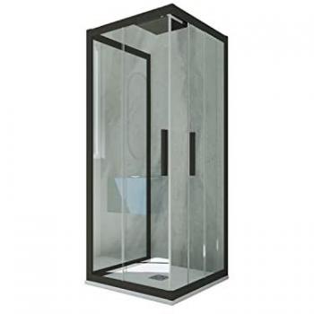 Douche Trio 3 Côtés Noir Mat 80x120